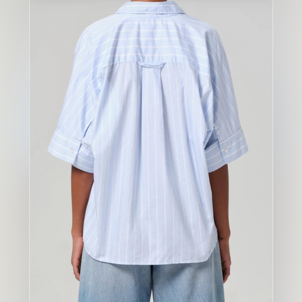 Citizens Of Humanity Light Blue & White Striped Button-Down Shirt - Picture 3 of 7